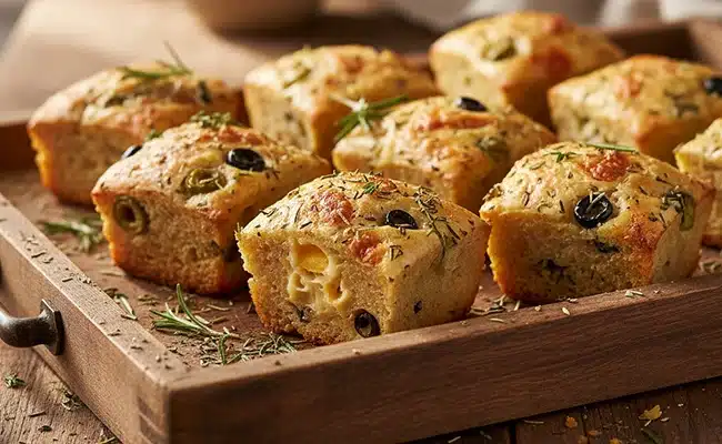 Mini cakes salés aux olives et fromage