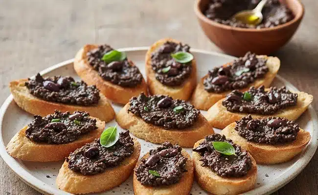 Tapenade rapide sur toasts