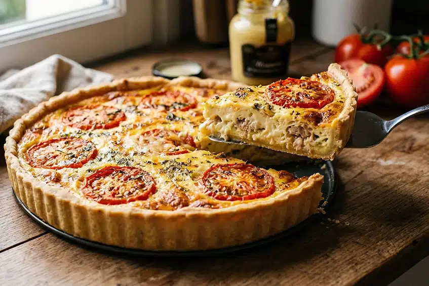 Tarte thon tomate moutarde pâte brisée