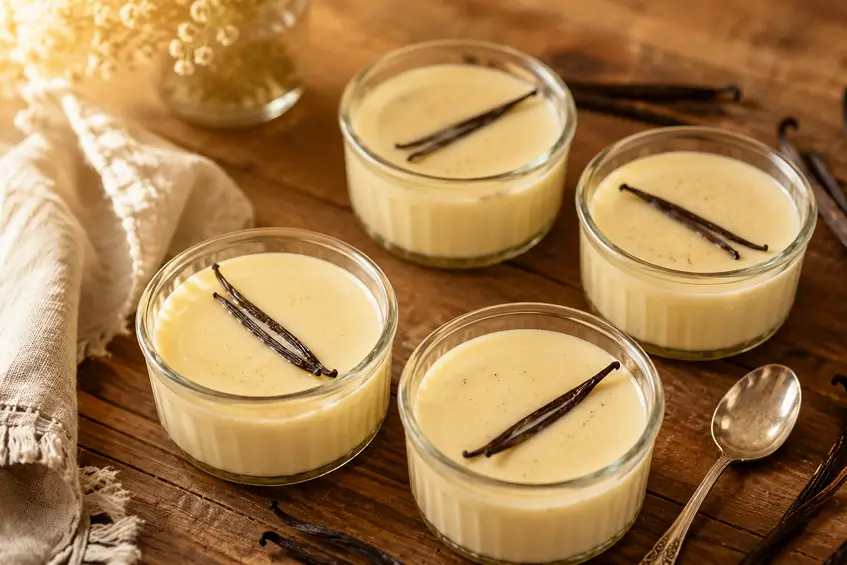 Crème vanille Thermomix maison — dessert onctueux servi en ramequins